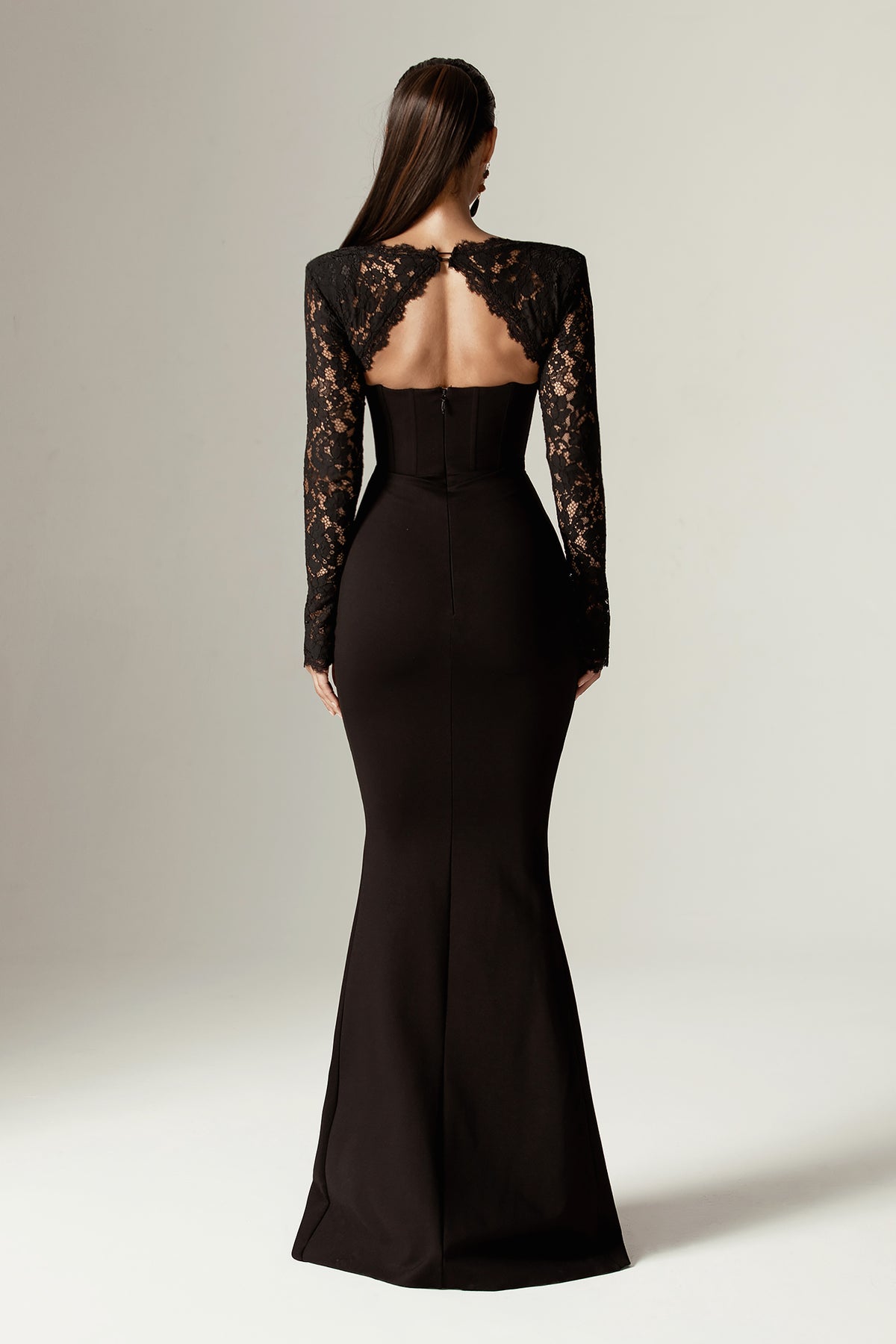Veva Guipure Lace Corset Maxi Dress (Black) Veva Guipure Lace Corset Maxi Dress (Black)