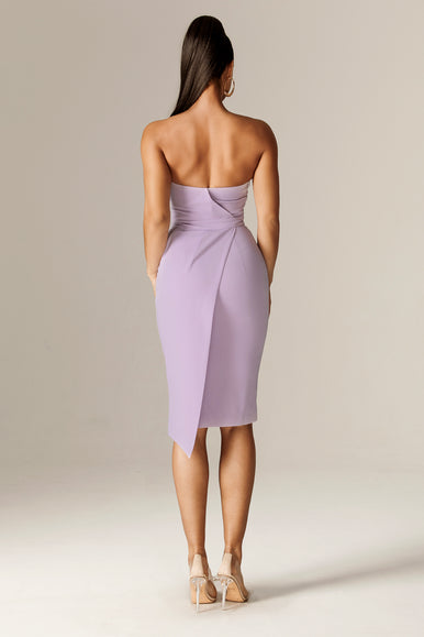 Eliana Crepe Corset Midi Dress (Lilac Whisper) XL