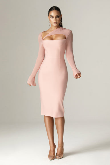 Mariel Cutout Bandage Midi Dress (Dusty Rose) Mariel Cutout Bandage Midi Dress (Dusty Rose)