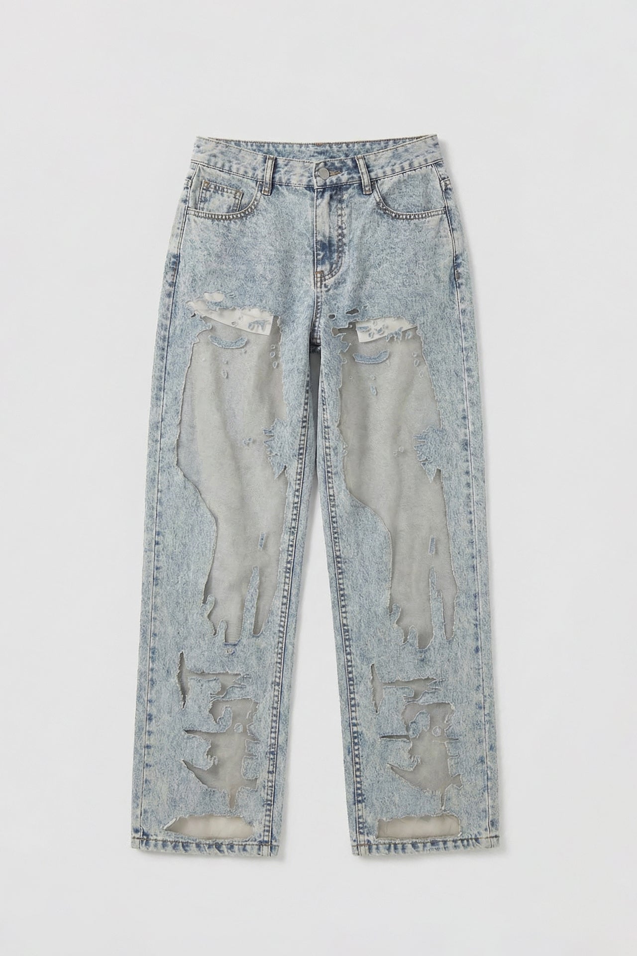 Tula Sheer Panel Wide-Leg Jeans (Antique Wash)
