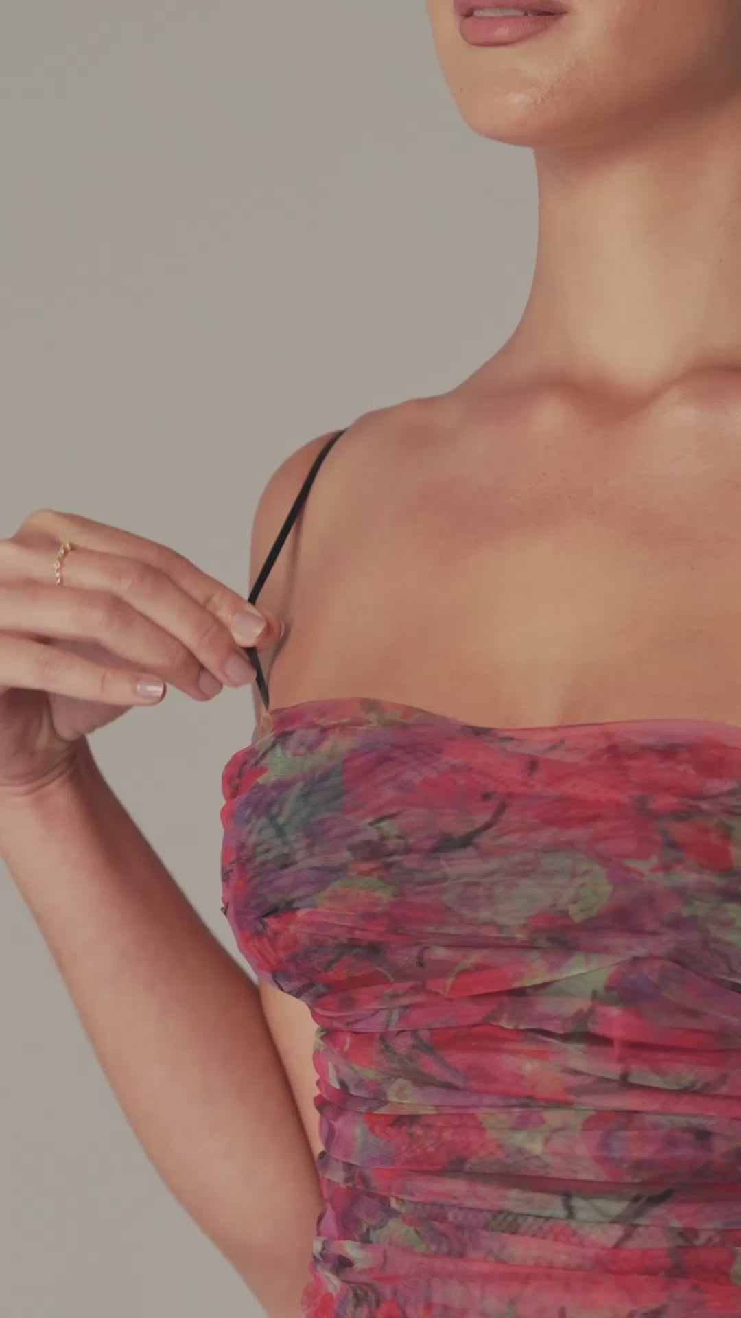 Toira Floral Ruched Midi Dress (Print)