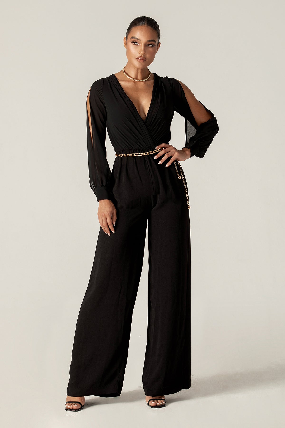 jumpsuit dress black Amazon.com: CUPSHE Women's Romper V Neck Plunging Long Sleeve Ruching Overalls Wide Leg Jumpsuit Outfit Casual Dressy Black S : Clothing, Shoes & Jewelry