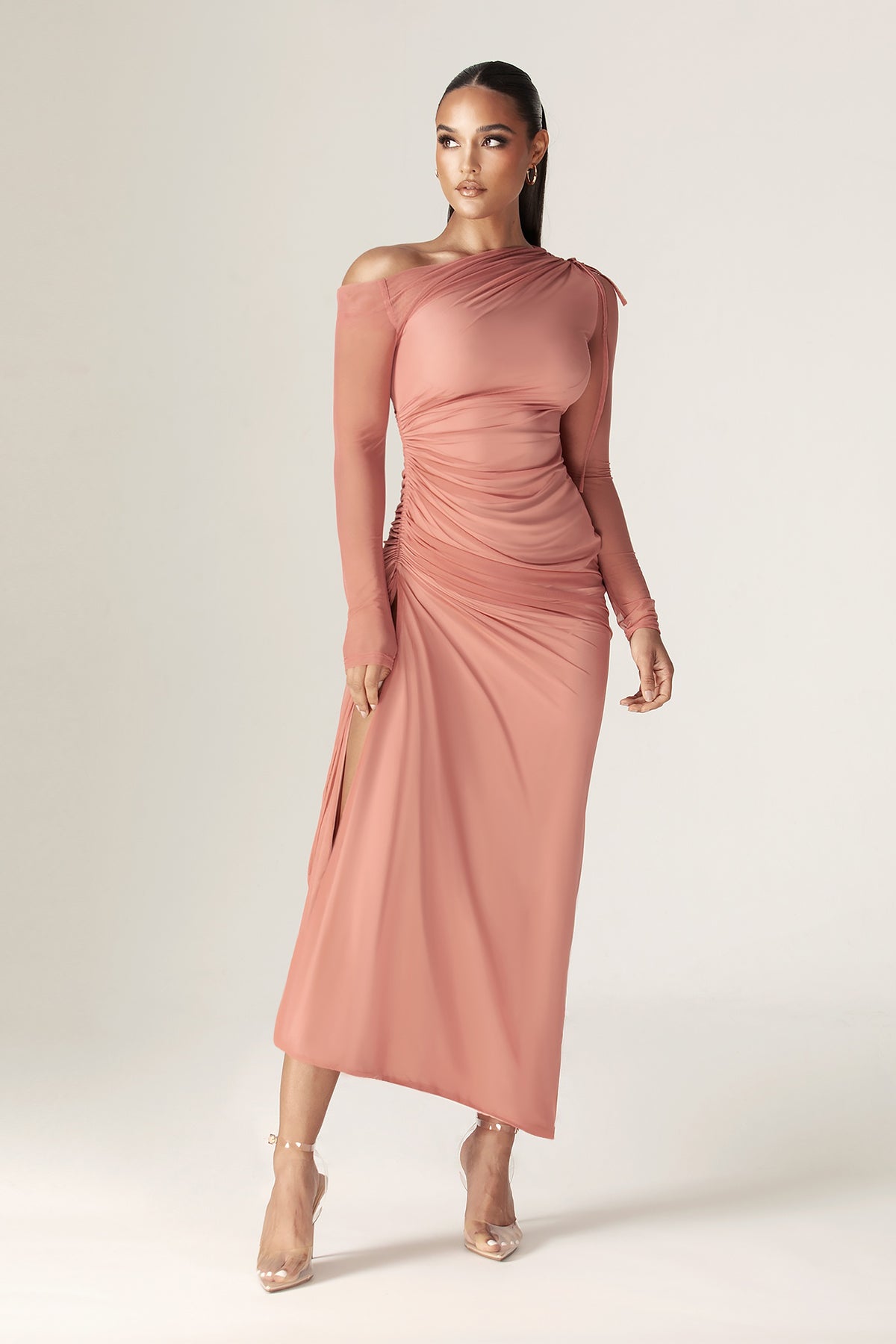 organza ruched dress GANNI Black Organza Ruched Dress