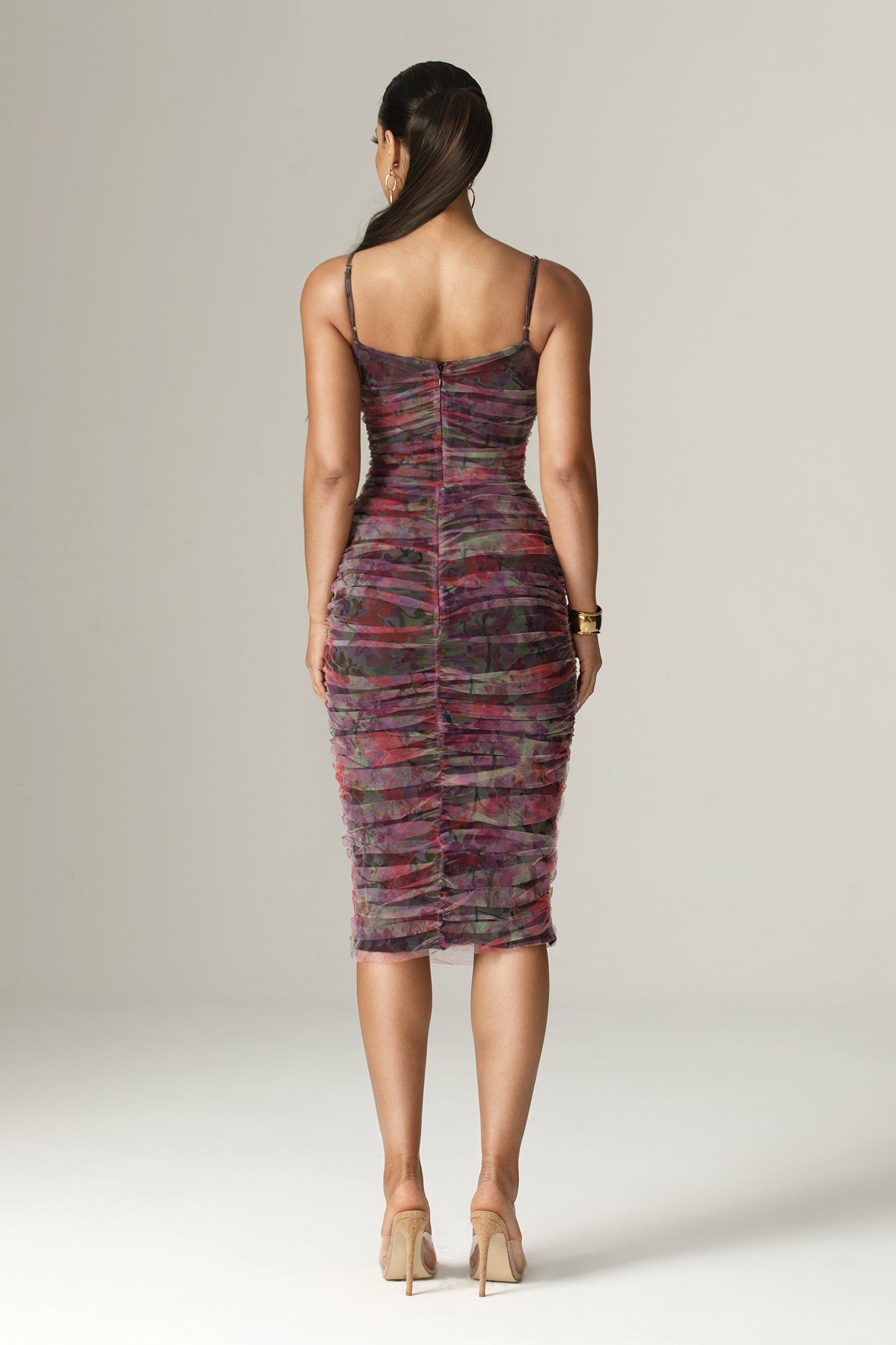 Toira Floral Ruched Midi Dress (Print)