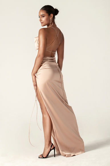 Aliava | Reva Cowl Neckline Sheath Backless Maxi Dress (Coral) XXL Aliava | Reva Cowl Neckline Sheath Backless Maxi Dress (Coral) XXL