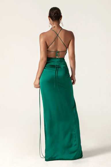 Reva Cowl Neckline Sheath Backless Maxi Dress (Emerald Green) Reva Cowl Neckline Sheath Backless Maxi Dress (Emerald Green)